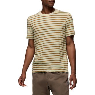 Prana Everyday Short Sleeve Regenerative Organic Cotton T-Shirt in Beach Pebble Stripe at Nordstrom, Size Xx-Large