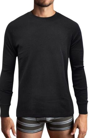 Watson's Mens Therma Rib Long Sleeve Thermal Crew in Black at Nordstrom, Size Xx-Large