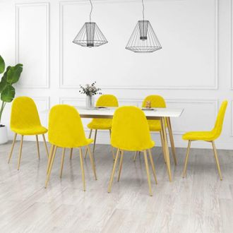 vidaXL Vidaxl - Sillas De Comedor 6 Uds Terciopelo Amarillo Mostaza