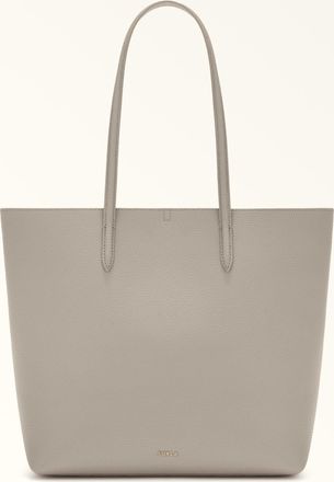 Furla Ella Borsa Shopping M Vaniglia Beige Pelle Di Vitello Pebble Double Donna
