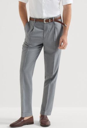 Brunello Cucinelli Hopsack trousers in Grey at Nordstrom, Size 60 It