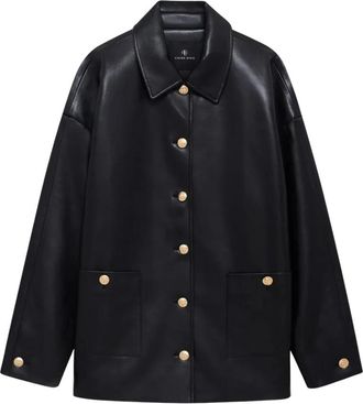 Anine Bing Leather Jassen - Dames - Leren en Su&egrave;de Jassen - Zwart - S - Jassen