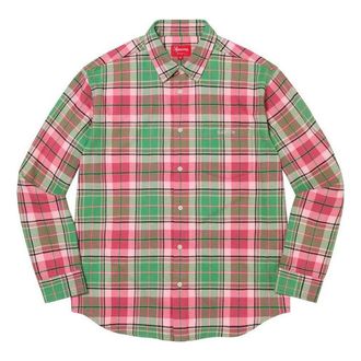 SUPREME Plaid Flannel Shirt Red Green SUP-FW22-008