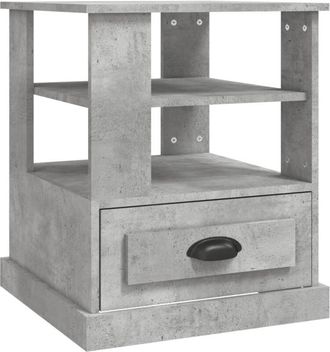 vidaXL Vidaxl - Mesa auxiliar madera contrachapada gris hormigón 50x50x60 cm