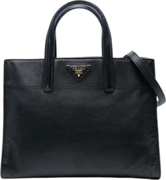 Prada Pre-owned Handbags, female, Black, Size: ONE SIZE Pre-owned Vintage Leather Handbag