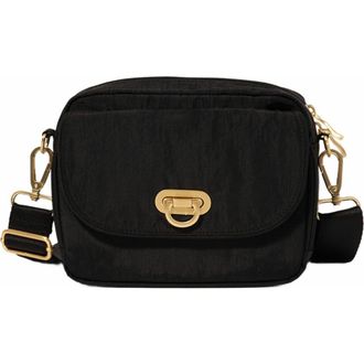 Baggallini Coastal Flip Lock Camera Bag Crossbody in Black With Gold Hardware at Nordstrom