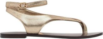 Twinset Sandalen met enkelbandje van leer - Dames - Sandalen - Geel - 36 EU - Leer - Schoenen