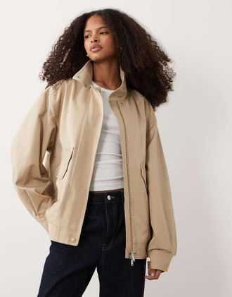 Arket Bomber harrington beige con collo a imbuto-Neutro