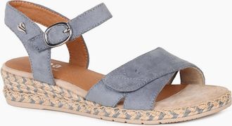 Soft Line Womens California Womens Low Wedge Sandals - Denim Tex - Size: 6.5