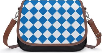 Generic Black White Plaid Check Crossbody Bags for Women Shoulder Messenger Bag Purse Handbags