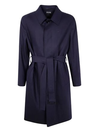 Ermenegildo Zegna belted wool coat - men - Wool - 46 - Blue