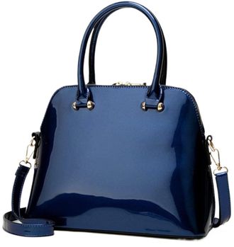 Generic Handbag Patent Leather Top Handle Purse Glossy Shoulder Bag Work Evening Party Shopper Crossbody Satchel