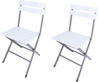 Mobili Rebecca Rebecca Mobili Juego De 2 Sillas Plegables De Acero Pl&aacute;stico Para Jard&iacute;n Y Balc&oacute;n