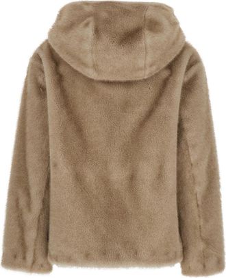 P.A.R.O.S.H. Fuzzy Wool Blend Coat - Beige