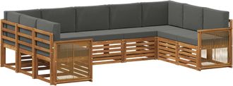 vidaXL Conjunto De Sof&aacute;s De Exterior 7 Uds. Natural Y Antracita Vidaxl