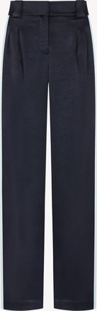 Serena Bute Satin Boyfriend Trouser - Navy Blue