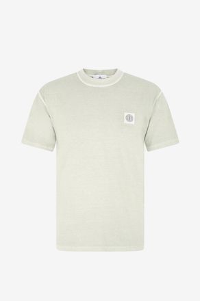 Stone Island T-Shirt mit Rundhalsausschnitt aus bestickter Baumwolle