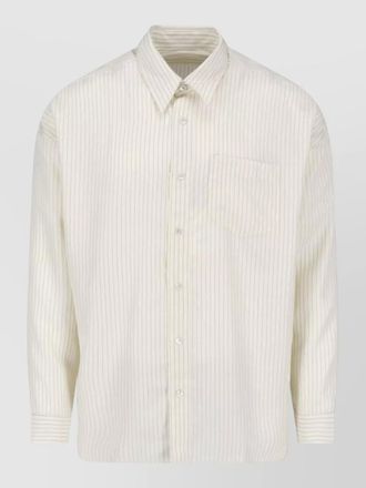 Sunflower striped button down collar shirt chest pocket