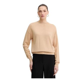 A|X Armani Exchange Trui met split aan de achterkant - Dames - Ronde hals truien - Beige - S - Wol - Truien & Vesten