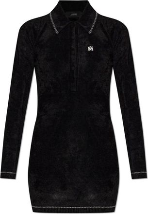 Amiri Dames, Jurken, Zwart, Maat: XS Leer
