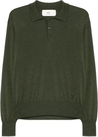 Ami Polo in maglia fine - Verde