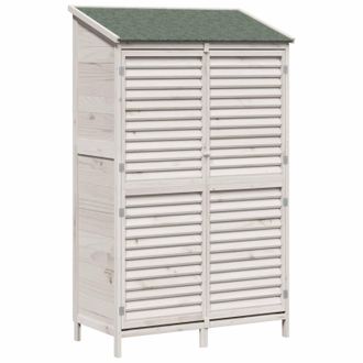 vidaXL Cobertizo De Jard&iacute;n Con Techo Blanco 106 X 56 X 176,5 Cm Vidaxl