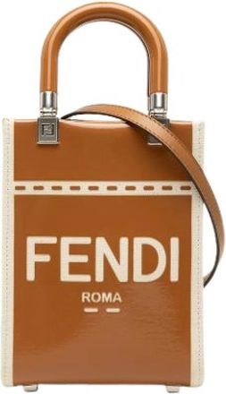 Fendi Pre-owned Mini Sunshine Shopper - Dames - Vintage Shopper - Bruin - ONE Size - Leer - Vintage