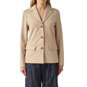 Max Mara Dames, Jassen, Beige, Maat: M Leer
