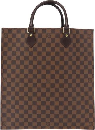 Louis Vuitton Sac Plat Bag Damier Brown Canvas Handbag (Pre-Owned)