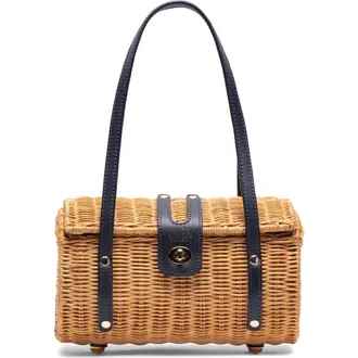 Frances Valentine Dottie Wicker Basket Bag in Navy at Nordstrom