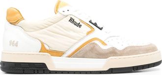 Rhude Racing lace-up sneakers - men - Fabric/Calf Leather/Calf Leather/Rubber - 11 - White