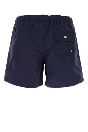 Prada Mens Navy Blue Nylon Swimming Shorts Blu Papoliammidericiclata Costumi Da Bagno Swimwear