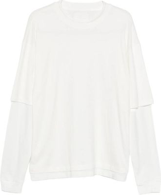 WOC Orange Layered-sleeve Crew-neck T-shirt