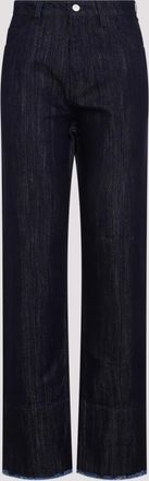 Victoria Beckham Dark Blue Cropped High Waist Tapered Jeans