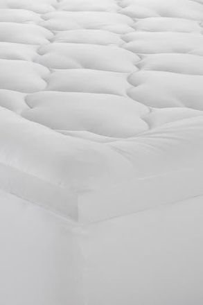 Ella Jayne Home 2 Loft 100% Cotton Plush Gel Fiber Filled Queen Mattress Topper - 60x80 in White at Nordstrom Rack