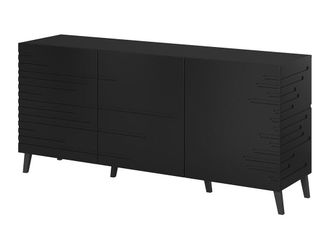 Mirjan24 Aparador Charlotte 140, Negro, 72x155cm, N&uacute;mero De Puertas: 340cm, Estanter&iacute;as, Mdf
