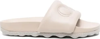 Off-white Bookish Sponge logo-embroidered slides - women - Rubber/Polyester/Leather - 37.5 - Neutrals