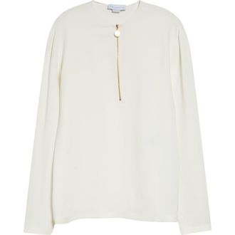 Stella McCartney Iconic Zip Detail Top in White at Nordstrom, Size 10 Us