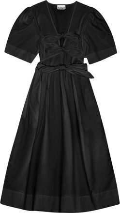 Ganni Kleedjes, Dames, Zwart, M, Katoen, Stretch Katoenen Jurk