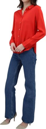 Nouvelle/Silk95Five Monte Carlo Blouse In Scarlet Red