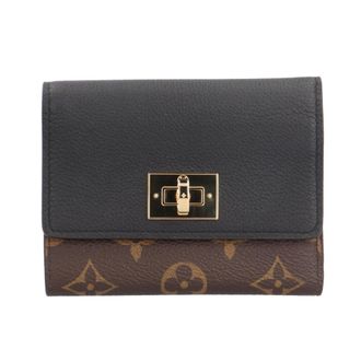 Louis Vuitton Black Brown Monogram Wallet (Tri-Fold) (Pre-Owned)