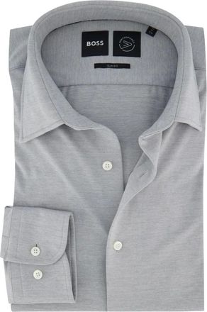 HUGO BOSS Overhemden, Heren, Grijs, L, Polyester, P-Hank Shirt