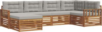 vidaXL Conjunto De Sof&aacute;s De Exterior 6 Uds. Gris Natural Y Claro Vidaxl