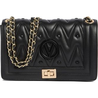 Mario Valentino Alice Diamond Leather Tote Bag in Black at Nordstrom Rack