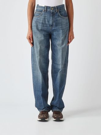 Pantaloni Torino Megan Mid-Rise Straight Jeans in Cotton Denim