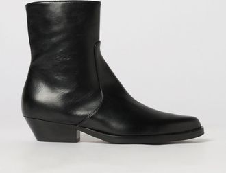Anna F. Smooth Leather Western Boots with Almond Toe
