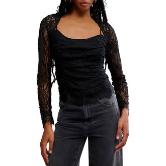 Free People Paloma Lace Top in Black at Nordstrom Rack, Size X-Large