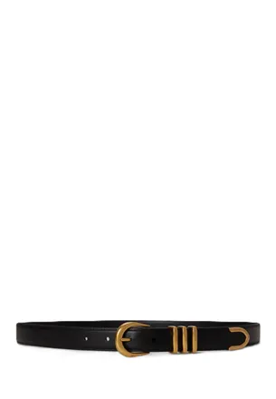 Ralph Lauren Skinny Metal Keeper Polished Gold Belt