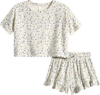 Rylee + Cru Mosie T-Shirt & Shorts Set in Ivory at Nordstrom, Size 18-24M