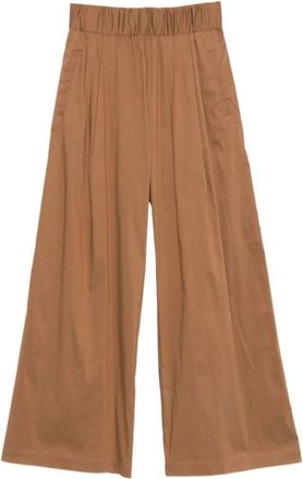 Semicouture Geplooide Wijde Broek - Dames - Wijde Broeken - Beige - XL - Broeken